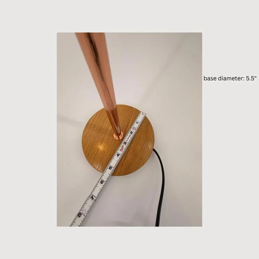 West Elm Mid-Century Modern Table Lamp Rose Gold Wood Base